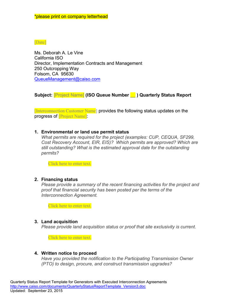 Queue Management Quarterly Status Report Template Intended For It Management Report Template