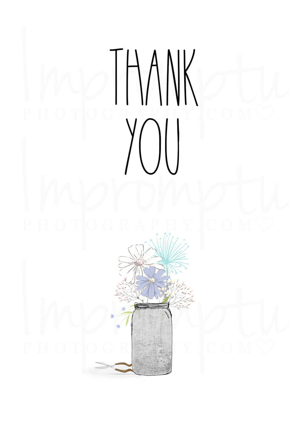Rae Dunn Inspired Floral Mason Jar Thank You Card — Impromptu Photography For Michaels Place Card Template