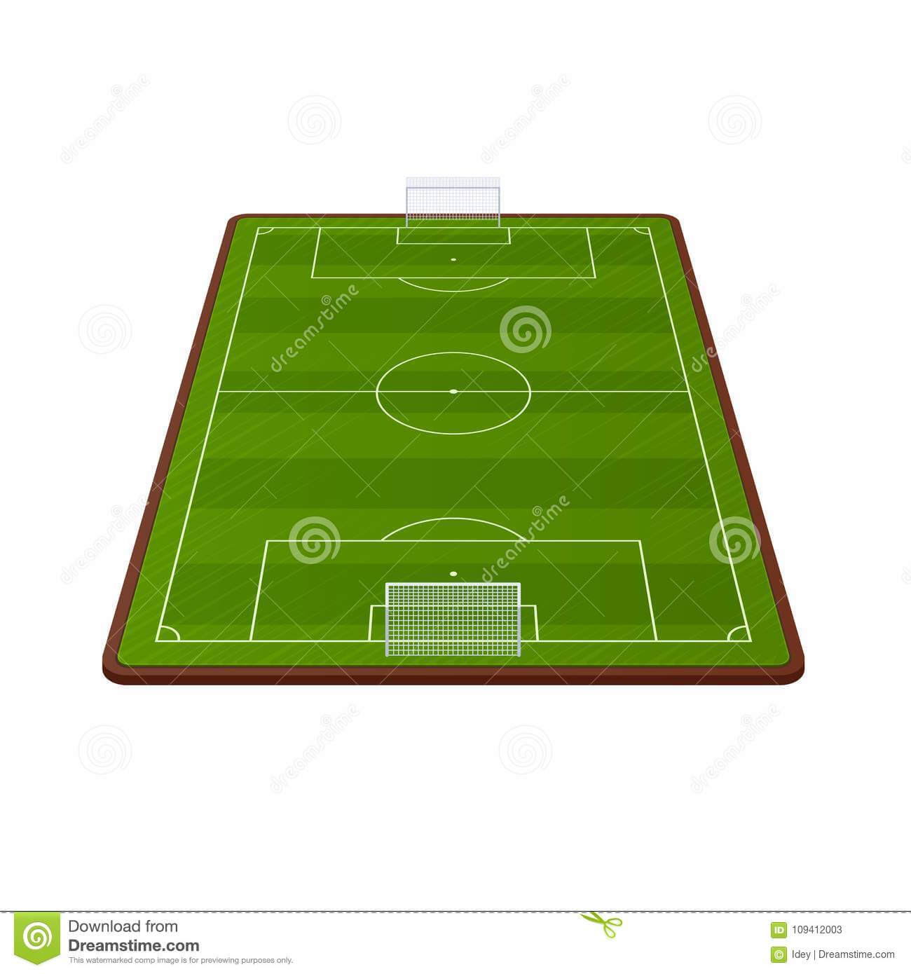 Realistic Football Field Template, Playground With Green In Blank Football Field Template