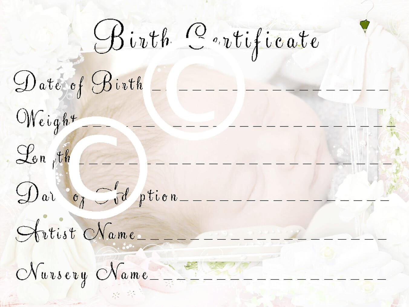 Reborn Birth Certificate Template Free Pertaining To Baby Doll Birth Certificate Template