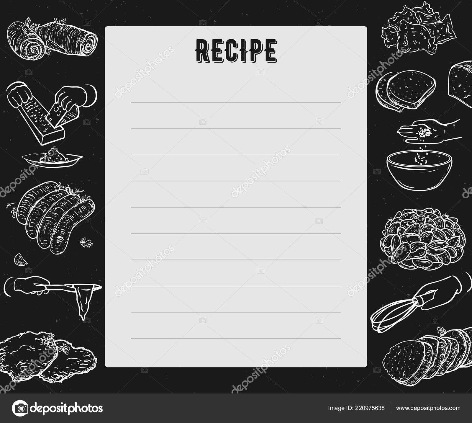 Recipe Card Cookbook Page Design Template Hands Preparing With Regard To Recipe Card Design Template