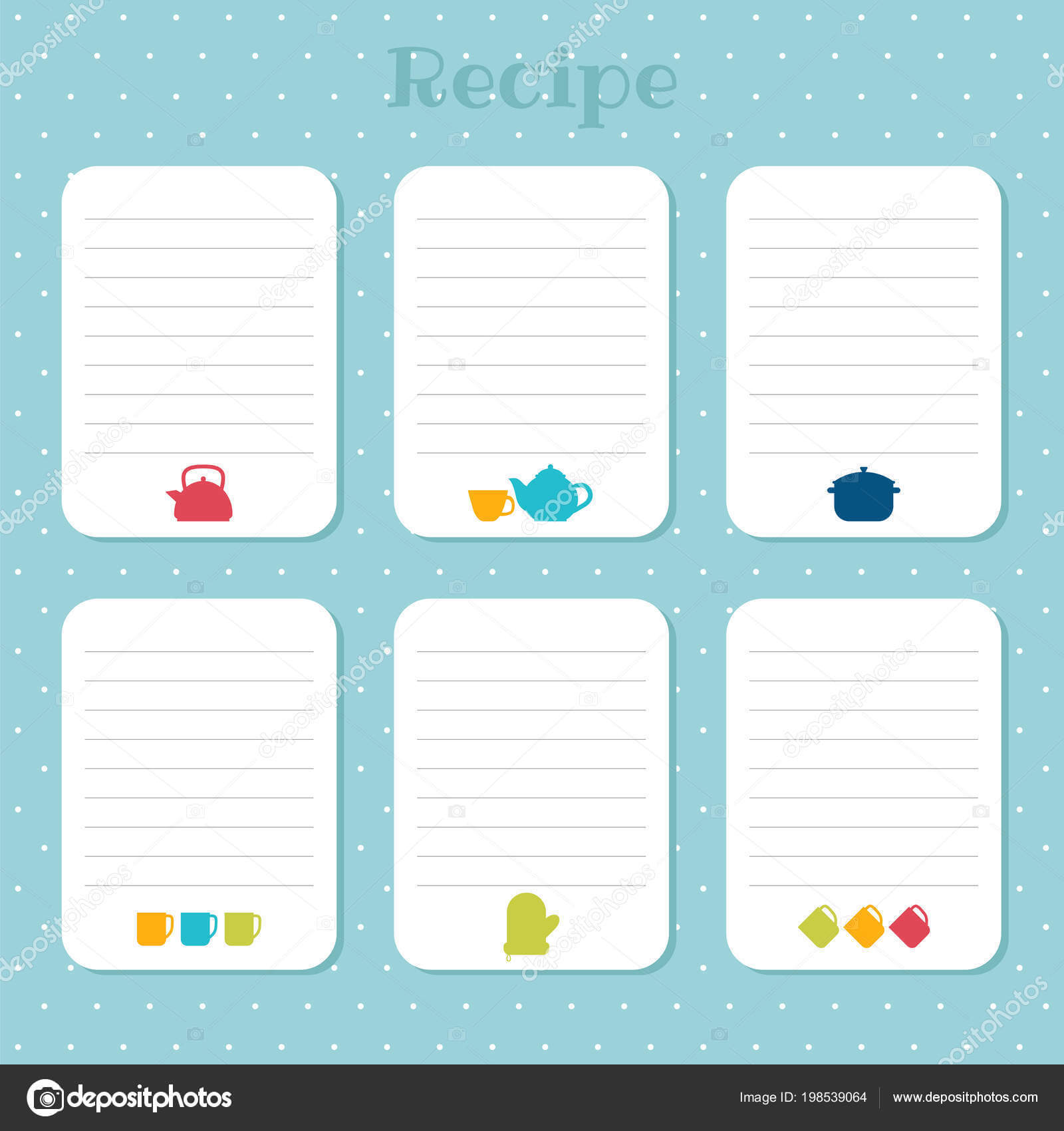 Recipe Card Templates | Recipe Cards Set Cooking Card Intended For Restaurant Recipe Card Template