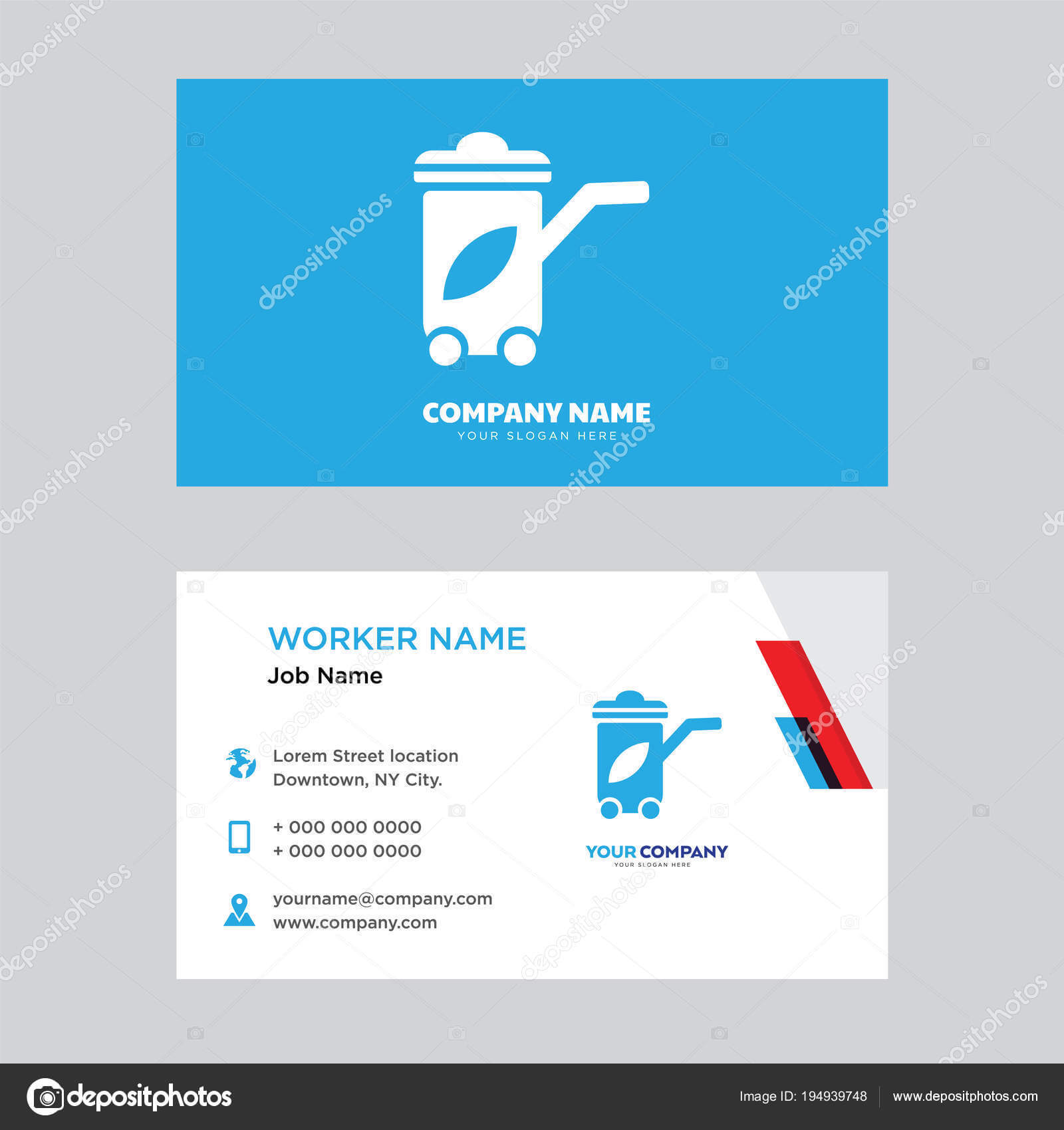 Recycling Bin Business Card Design — Stock Vector Regarding Bin Card Template