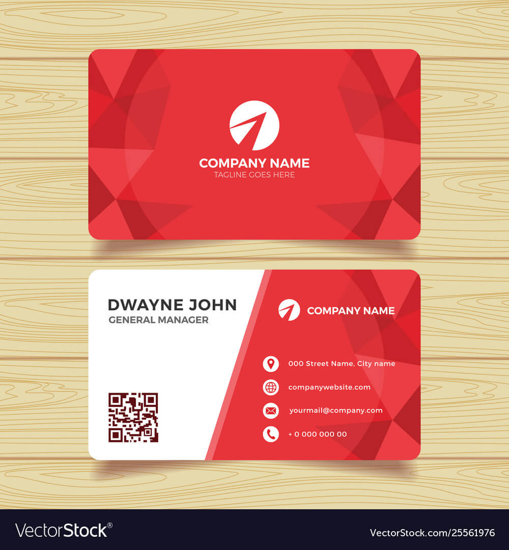 Red Geometric Business Card Template Pertaining To Calling Card Free Template