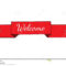 Red Ribbon With Welcome Text Stock Vector – Illustration Of With Regard To Welcome Banner Template