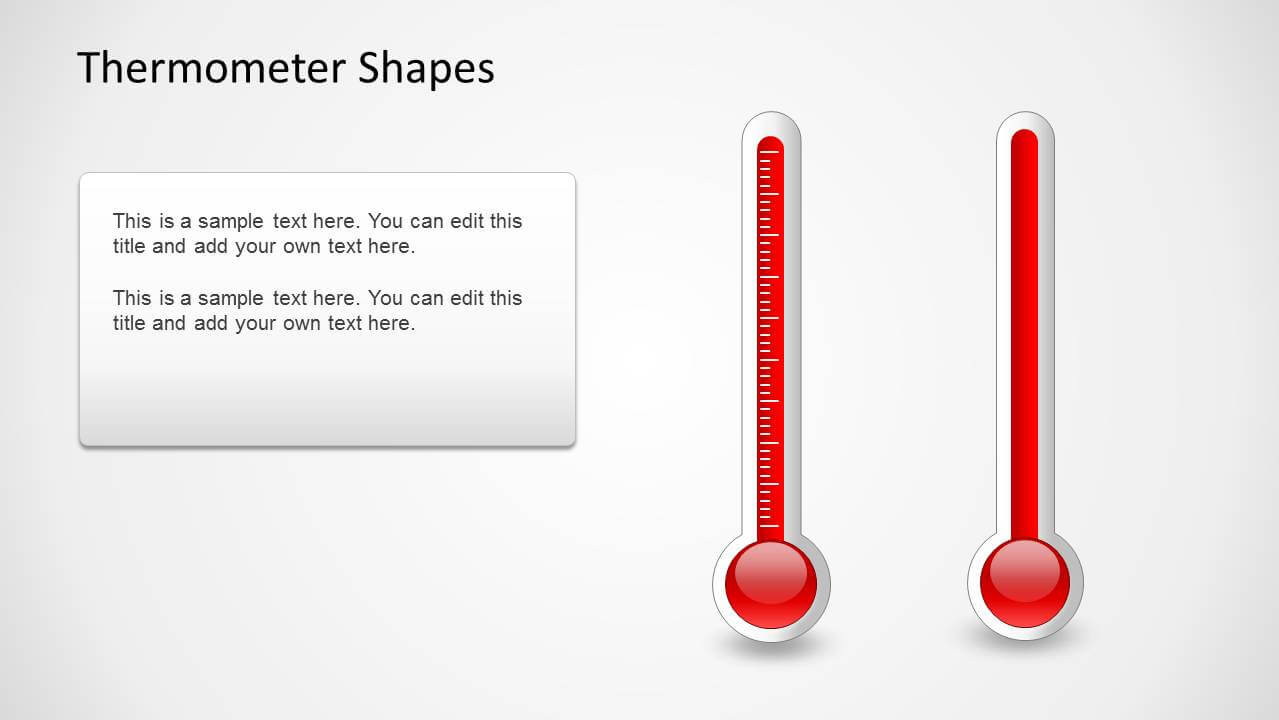 Red Thermometer Shape Template For Powerpoint – Slidemodel Intended For Thermometer Powerpoint Template