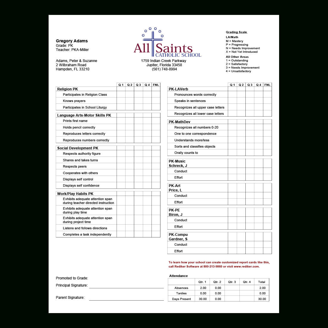 Report Card Software – Grade Management | Rediker Software Intended For Pupil Report Template