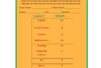 Report Card Template regarding Report Card Format Template