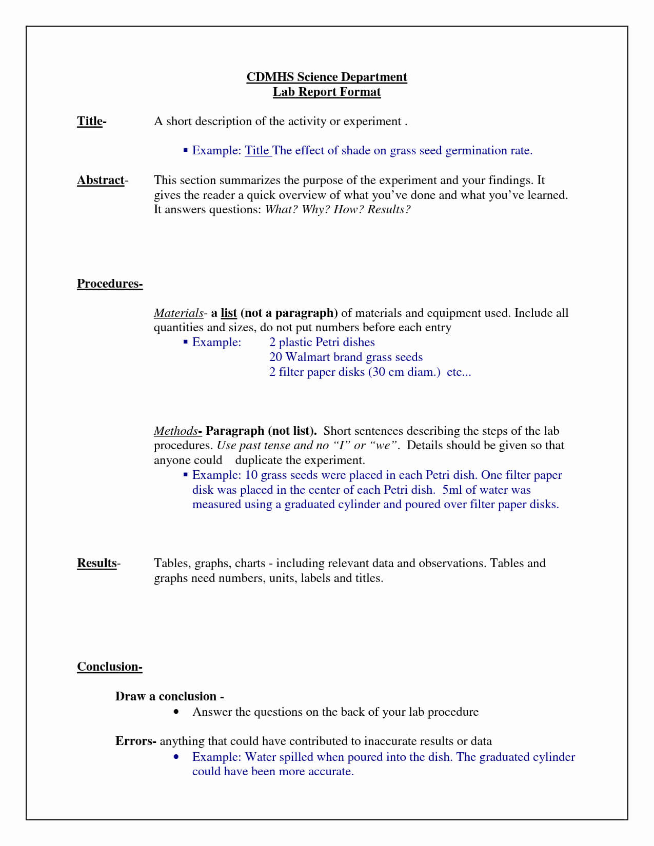 Report Examples Lab Template Qmhhcrvg Science Middle School Throughout Science Lab Report Template