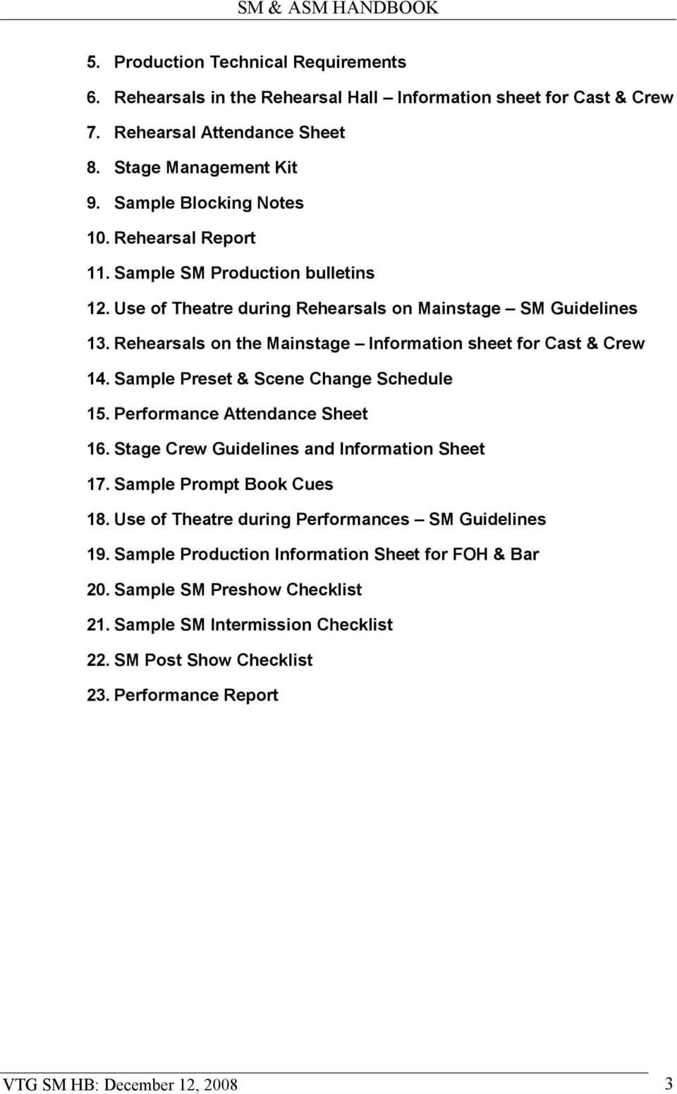 Report Examples Rehearsal Template Page 3 Stage Manager In Rehearsal Report Template
