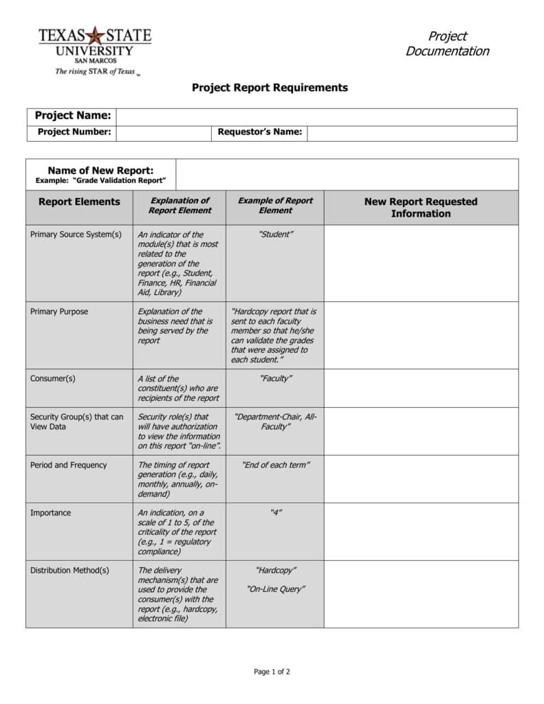 Report Requirement Template – Yatay.horizonconsulting.co Throughout Report Requirements Document Template