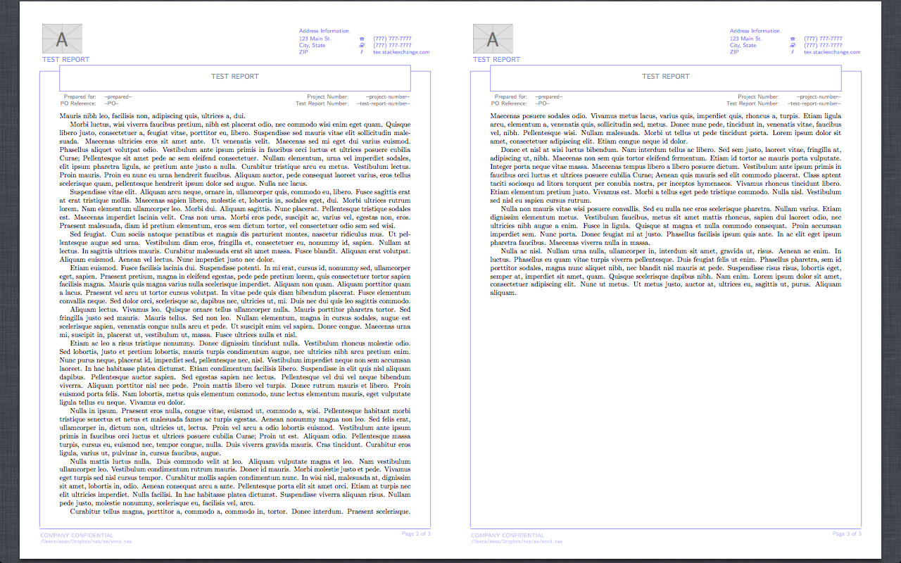 Reproduction Of Word Report Template In Latex - Tex - Latex For Latex Template For Report