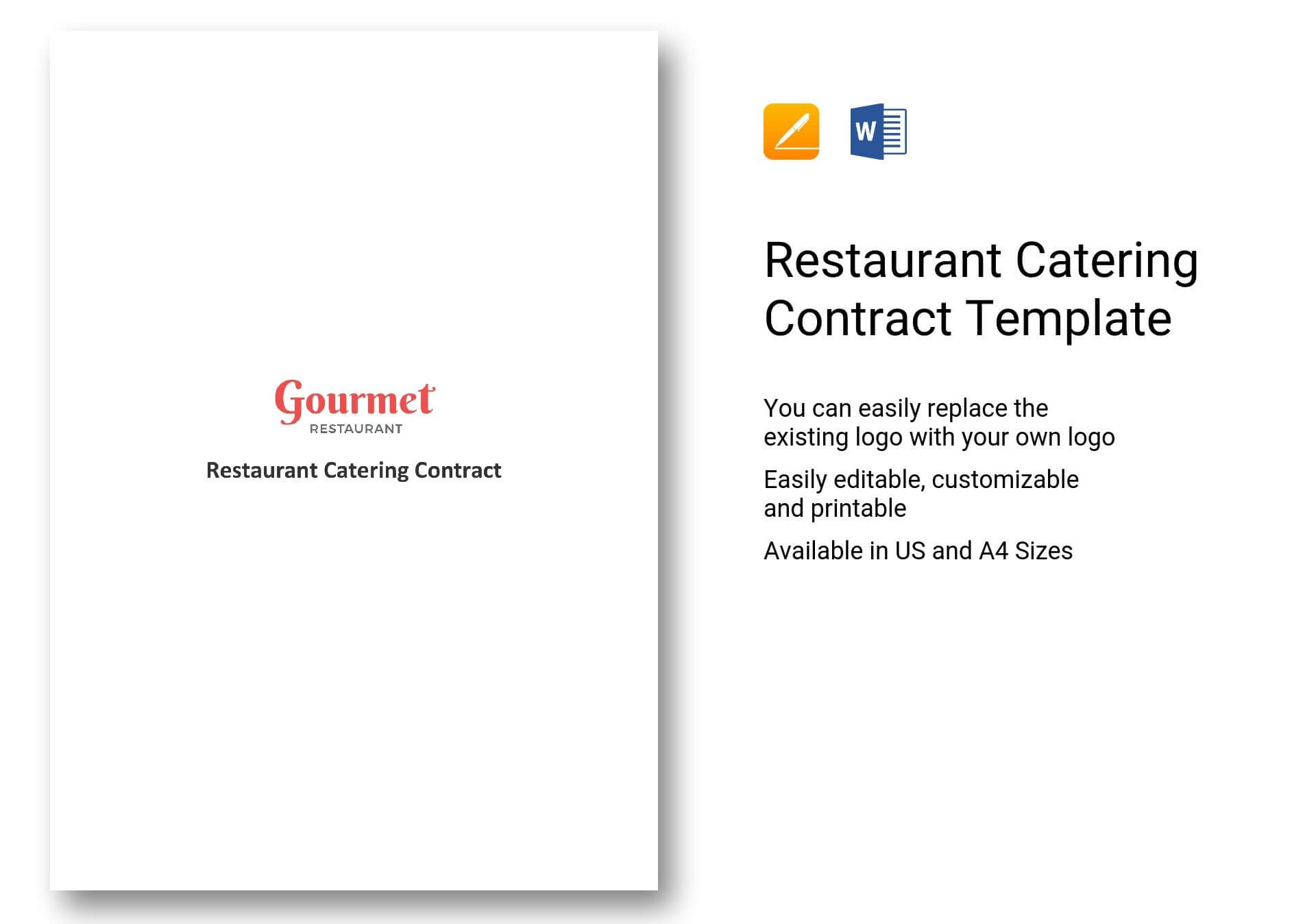 Restaurant Catering Contract Template In Word, Apple Pages With Catering Contract Template Word
