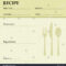 Restaurant Recipe Kitchen Note Template Menu Stock Vector With Regard To Restaurant Recipe Card Template