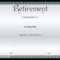 Retirement Certificate | Templates At Allbusinesstemplates in Retirement Certificate Template
