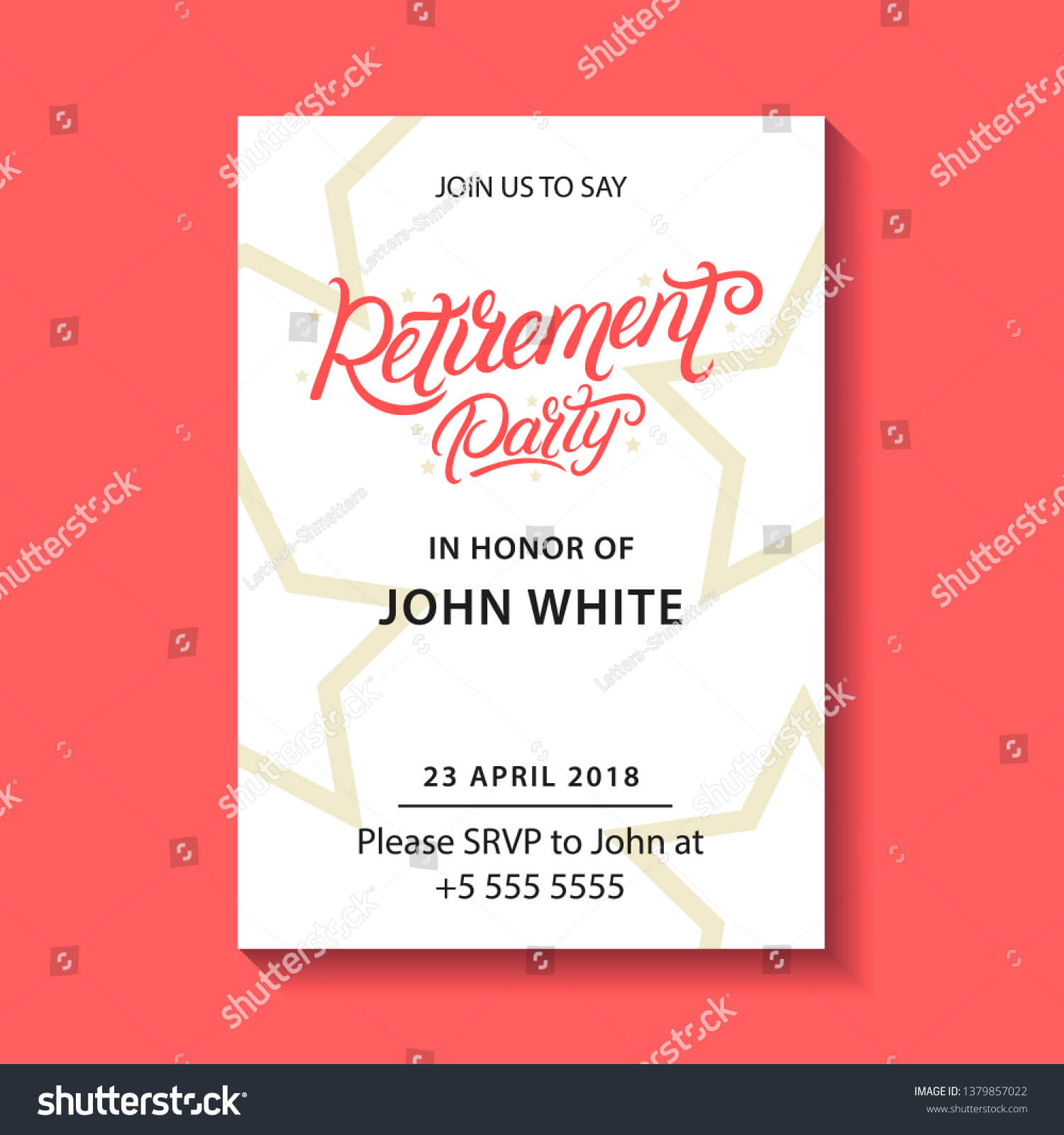 Retirement Party Invitation Retirement Party Hand Stock Regarding Retirement Card Template