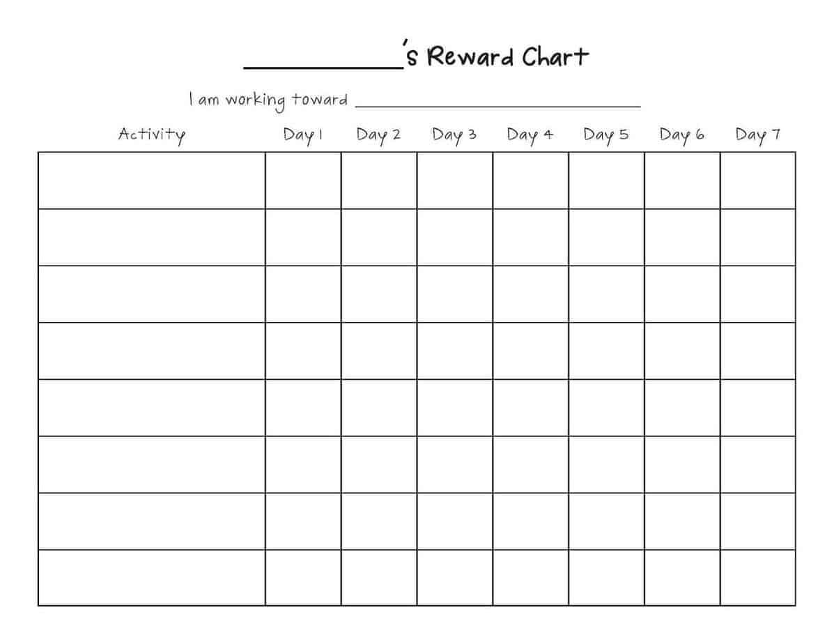Reward Chart Templates - Word Excel Fomats Regarding Reward Chart Template Word