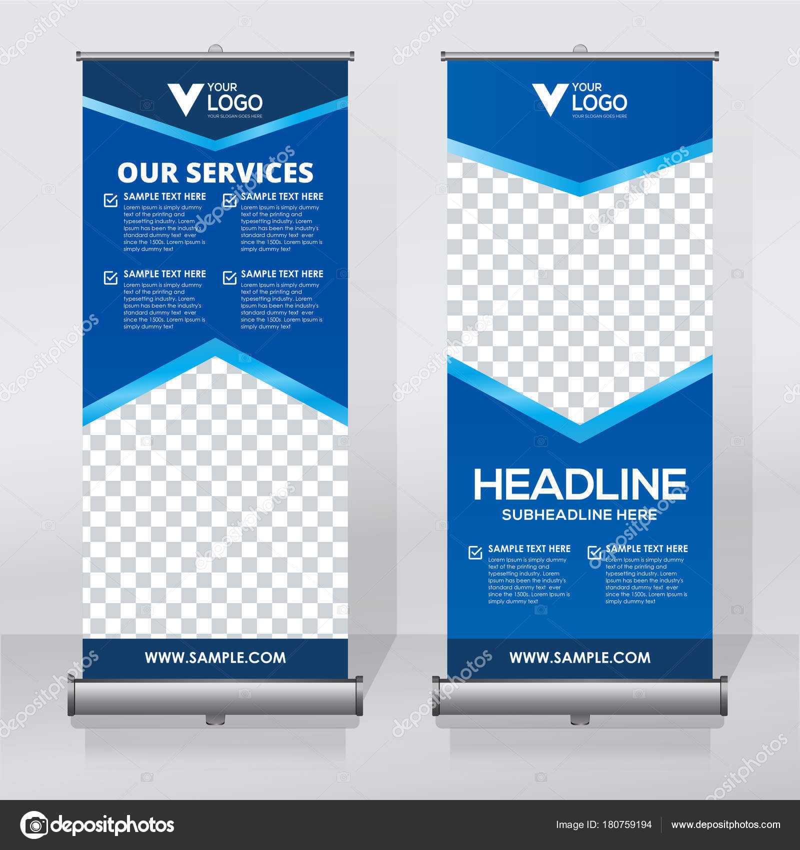 Roll Banner Design Template Vertical Abstract Background With Retractable Banner Design Templates