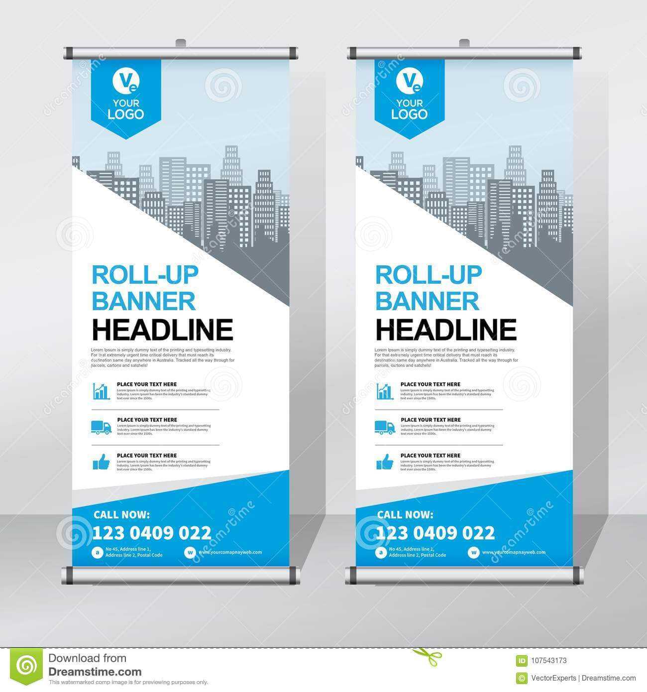 Roll Up Banner Design Template, Vertical, Abstract Pertaining To Pop Up Banner Design Template