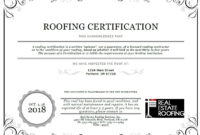 Roof Certification: Sample | Real Estate Roofing inside Roof Certification Template