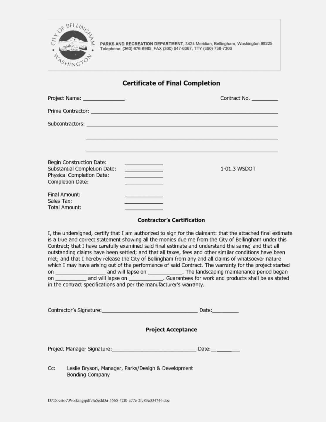 Roofing Certificate Of Completion Template – Yatay For Roof Certification Template