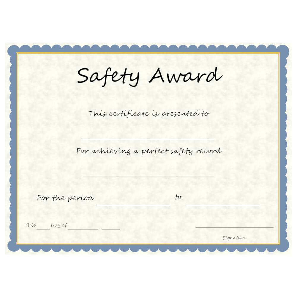 Safety Award Template – Zohre.horizonconsulting.co For Best Employee Award Certificate Templates