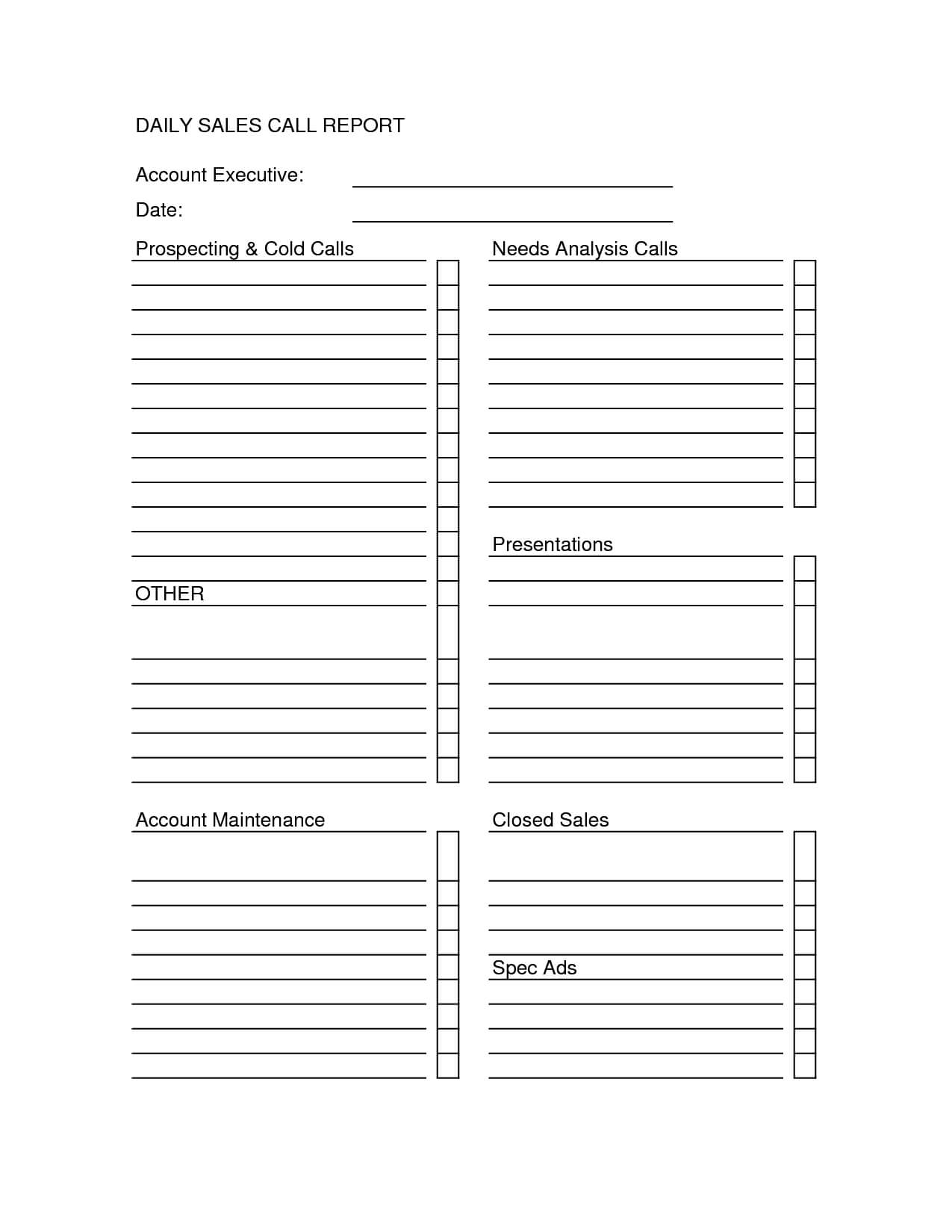 Sales Call Report Templates - Word Excel Fomats For Sales Rep Call Report Template