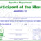 Sample Certificate Of Participation Template ] – Example Throughout Sample Certificate Of Participation Template