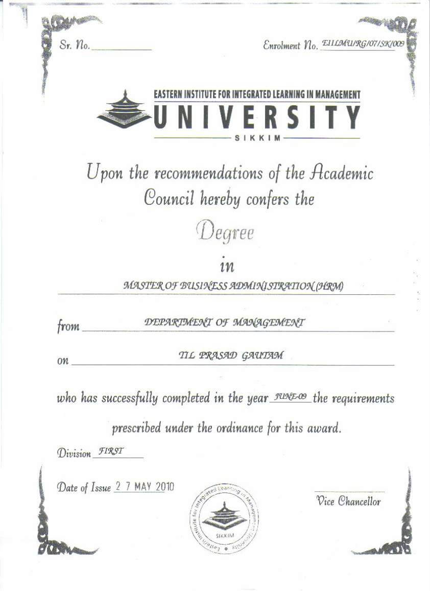 Sample Degree Certificates Of Universities – Yatay For University Graduation Certificate Template