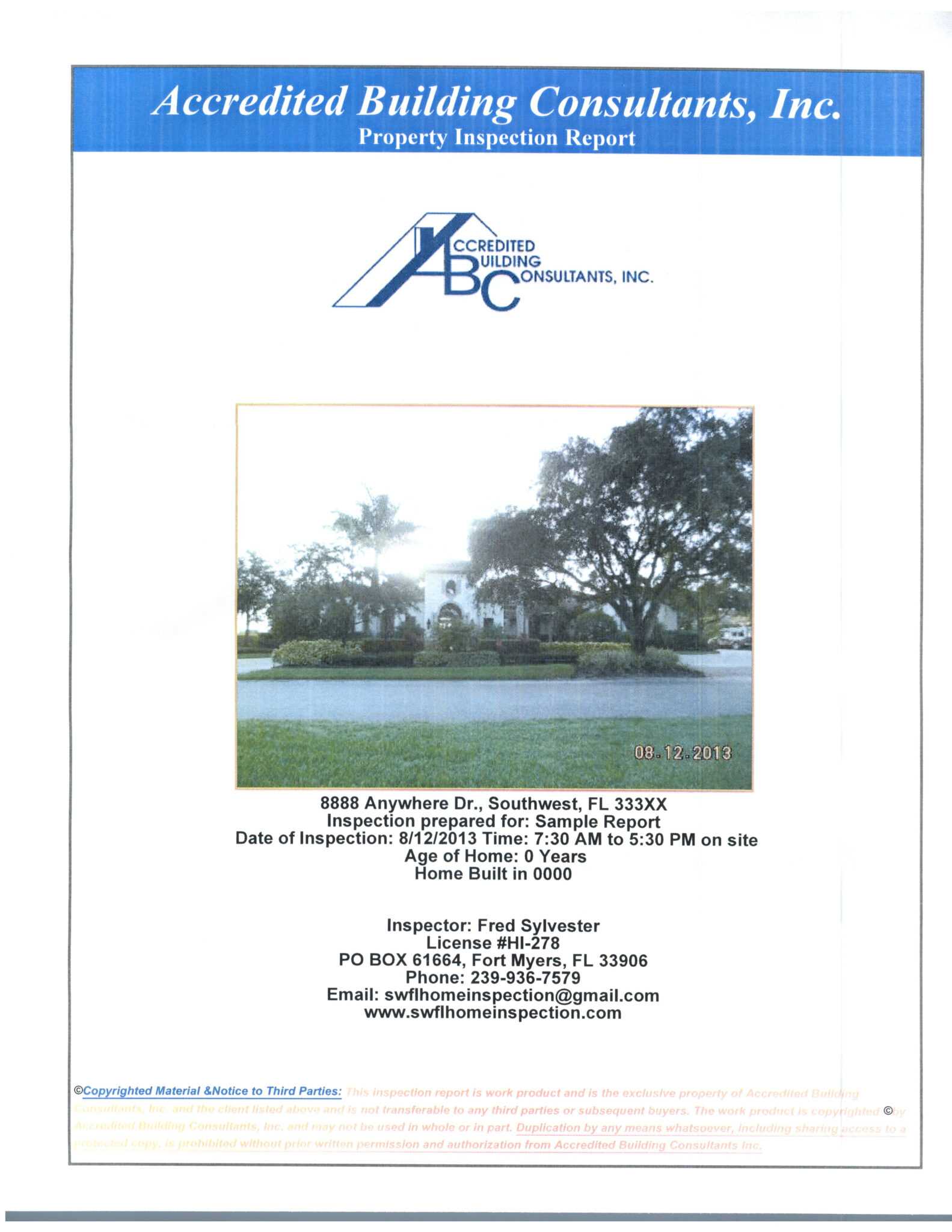 Sample Inspection Reports For Residential And Commercial Within Thermal