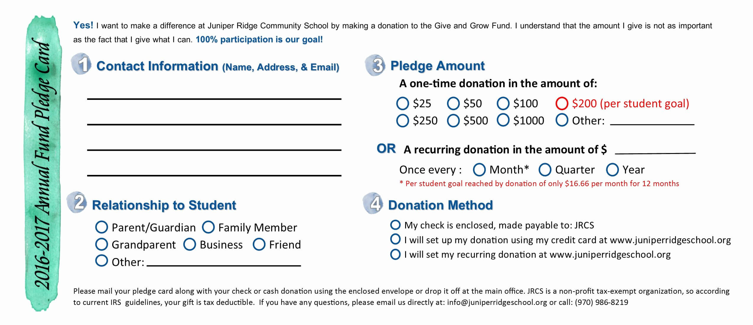 Sample Pledge Cards For Fundraising – Yatay.horizonconsulting.co With Regard To Building Fund Pledge Card Template