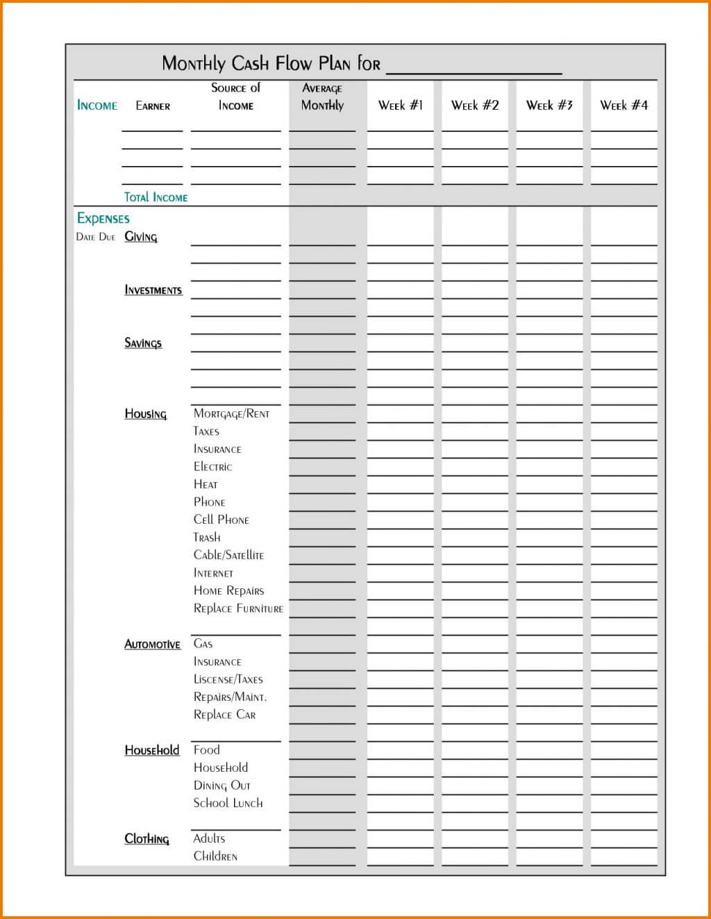 Sample School Budget Spreadsheet Monthly Expense Report Throughout Daily Expense Report Template