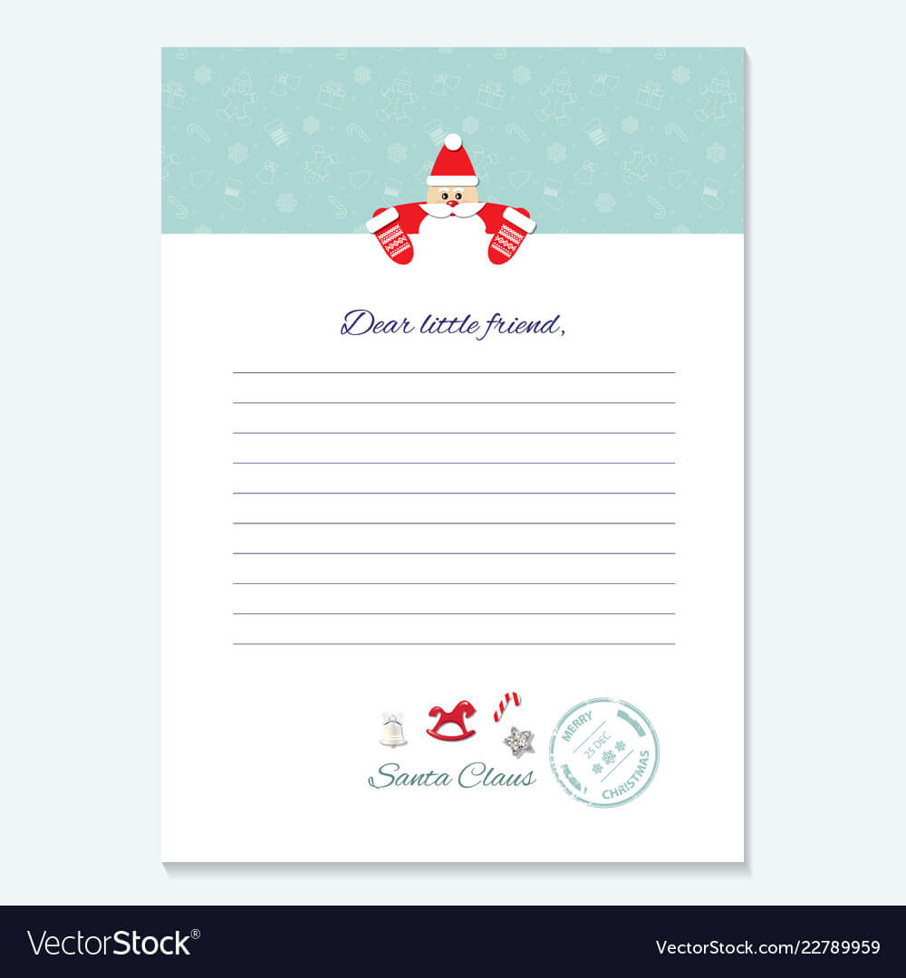Santa Claus Letter Decorative Blank Template A4 In Blank Letter From Santa Template