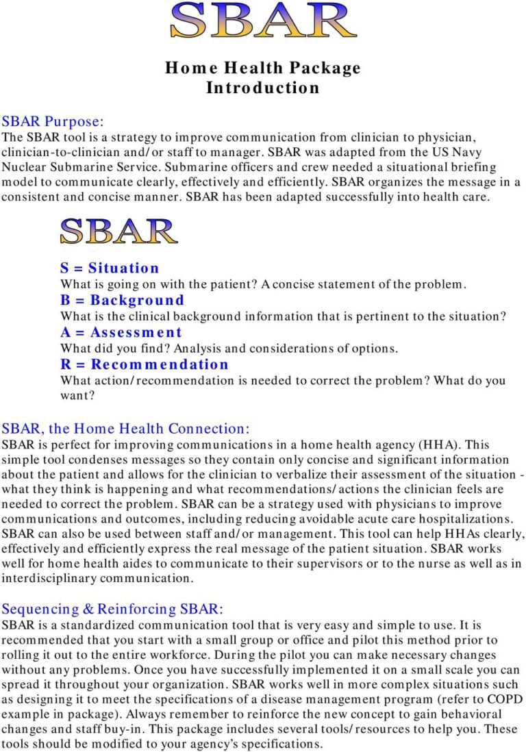 writing an sbar