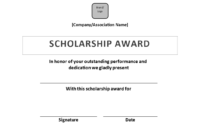 Scholarship Award Certificate Sample | Templates At intended for Scholarship Certificate Template