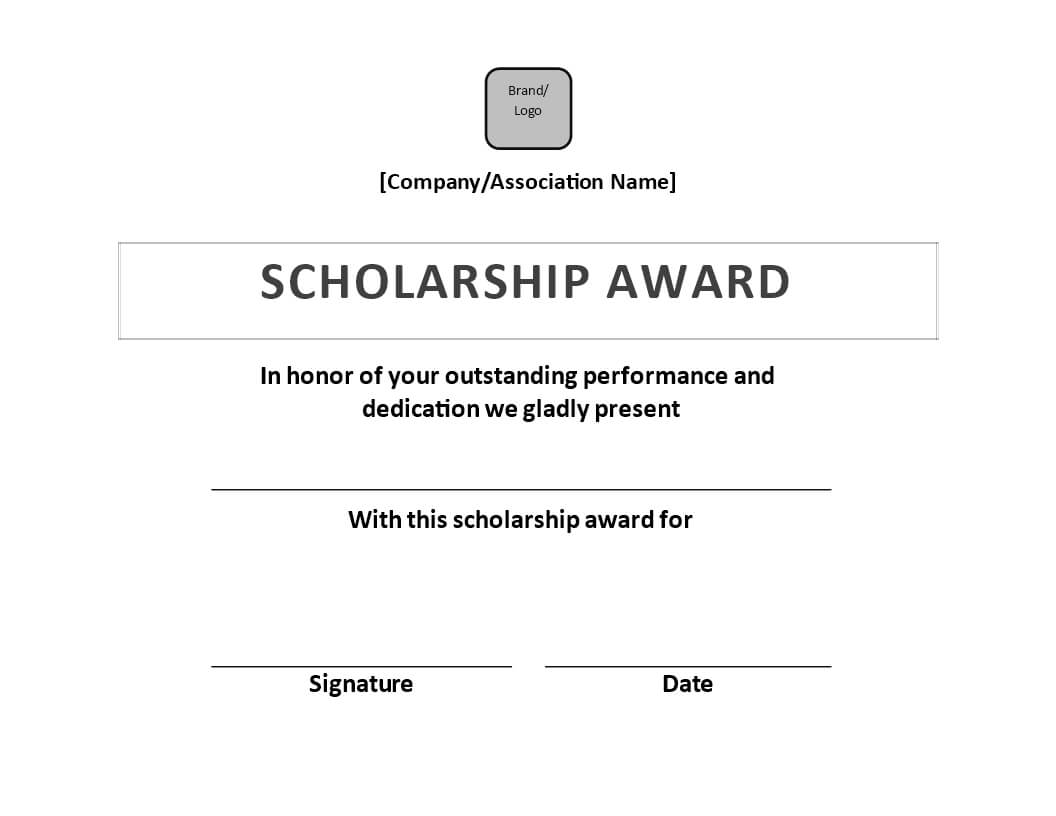 Scholarship Award Certificate Sample | Templates At Intended For Scholarship Certificate Template