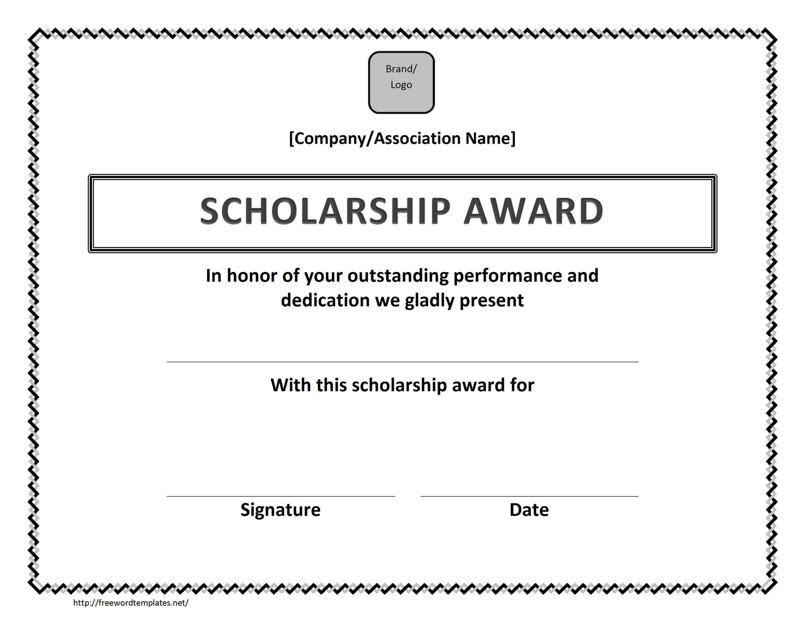 Scholarship Award Certificate Template Intended For Microsoft Word Award Certificate Template