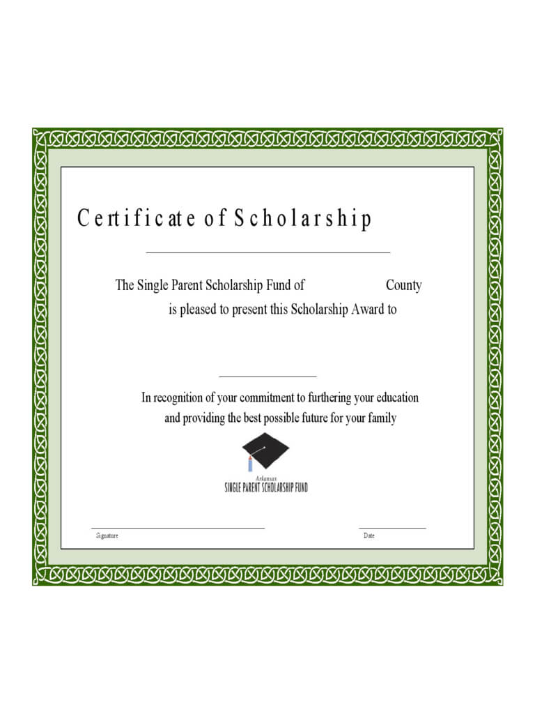 Scholarship Certificate – 3 Free Templates In Pdf, Word Pertaining To Scholarship Certificate Template