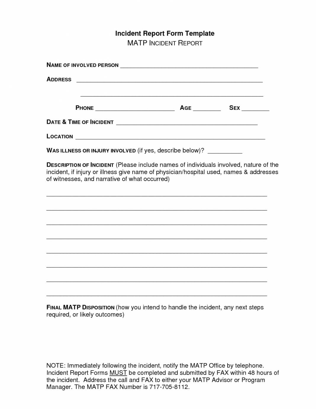 School Accident Report Form Template Uk Bus Elementary Within School Incident Report Template