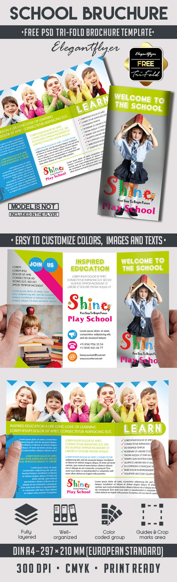 School – Free Psd Tri Fold Psd Brochure Template On Behance Inside Play School Brochure Templates