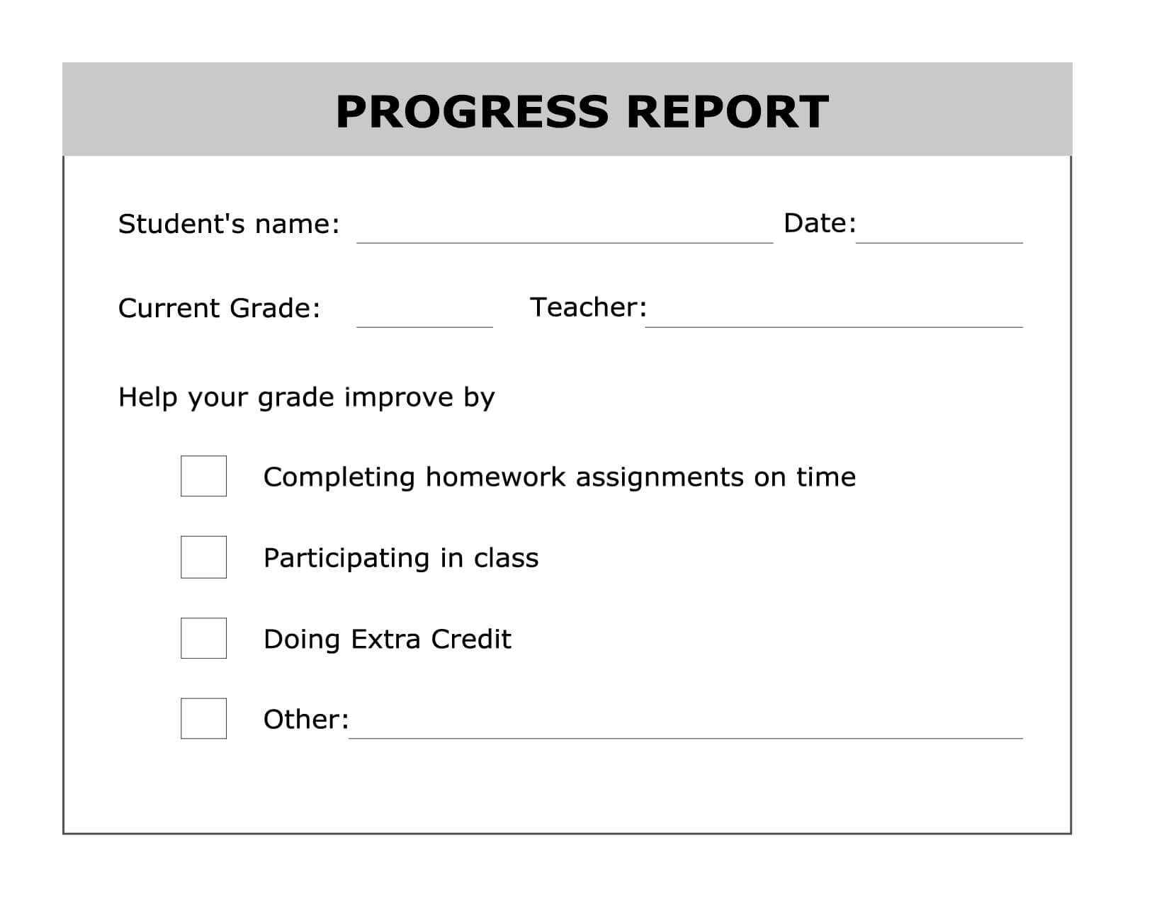 School Progress Port Template High Pdf Form Student Format Within Educational Progress Report Template