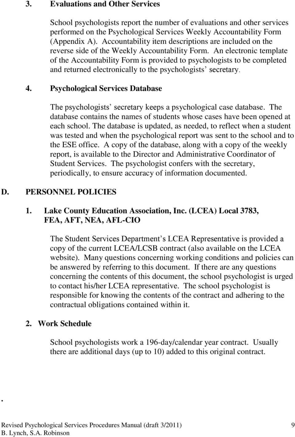 School Psychologist Handbook – Pdf Free Download Inside School Psychologist Report Template