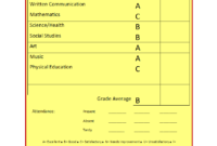 School Report Template in School Report Template Free