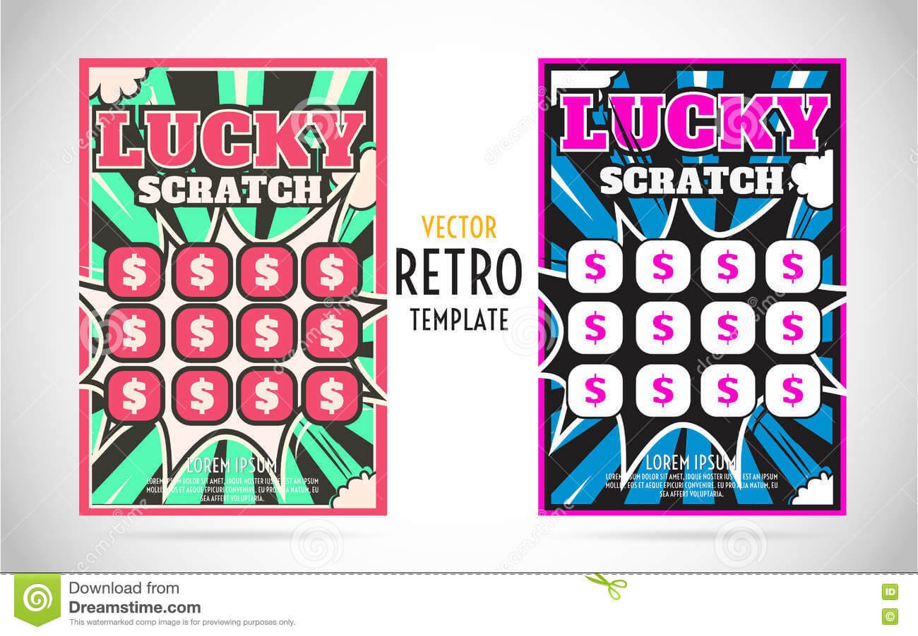 Scratch Off Lottery Ticket Vector Design Template Stock Regarding Scratch Off Card Templates
