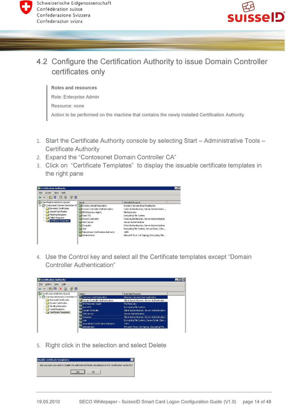 Seco Whitepaper. Suisseid Smart Card Logon Configuration With Domain Controller Certificate Template