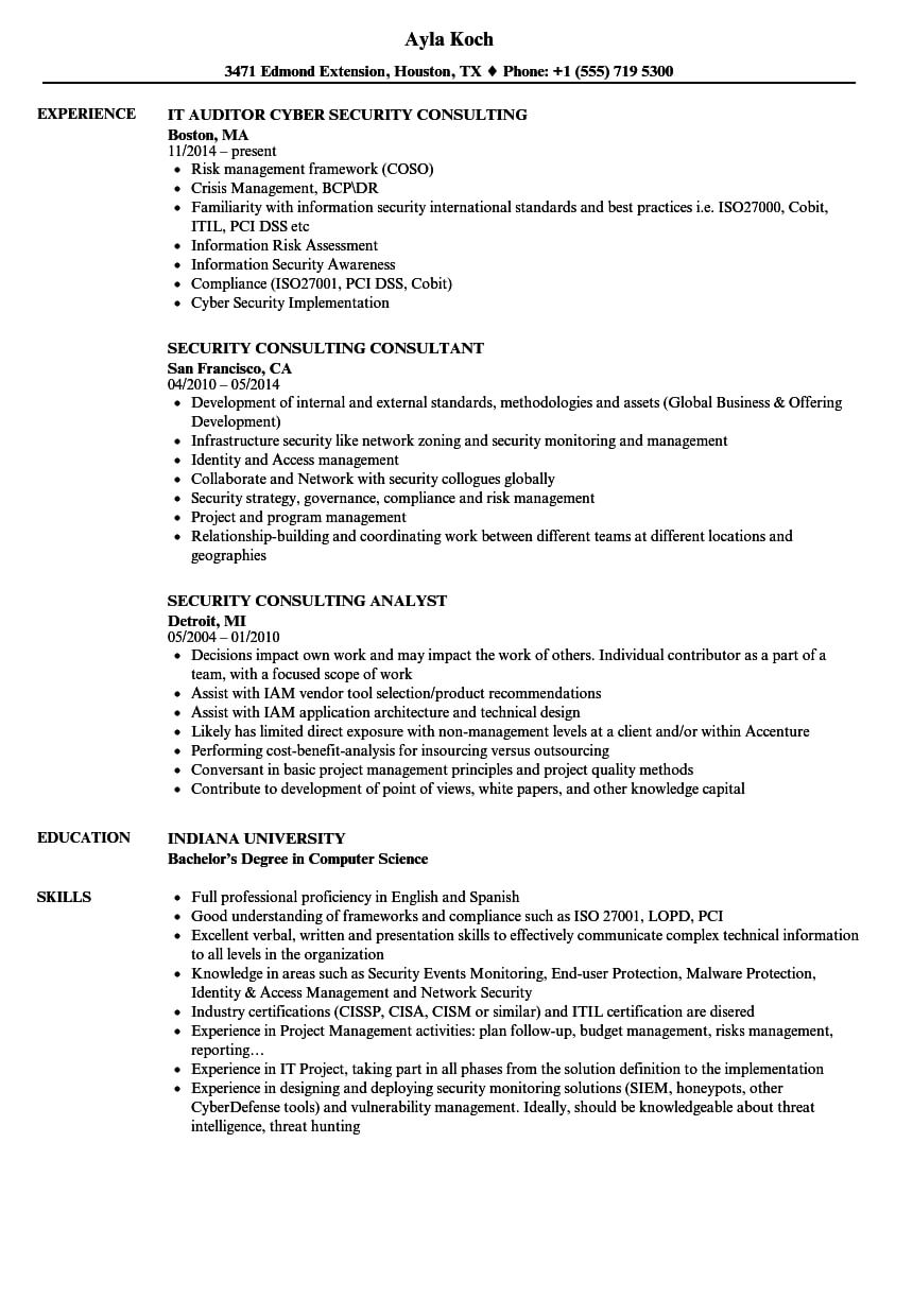 Security Consulting Resume Samples | Velvet Jobs With Pci Dss Gap Analysis Report Template