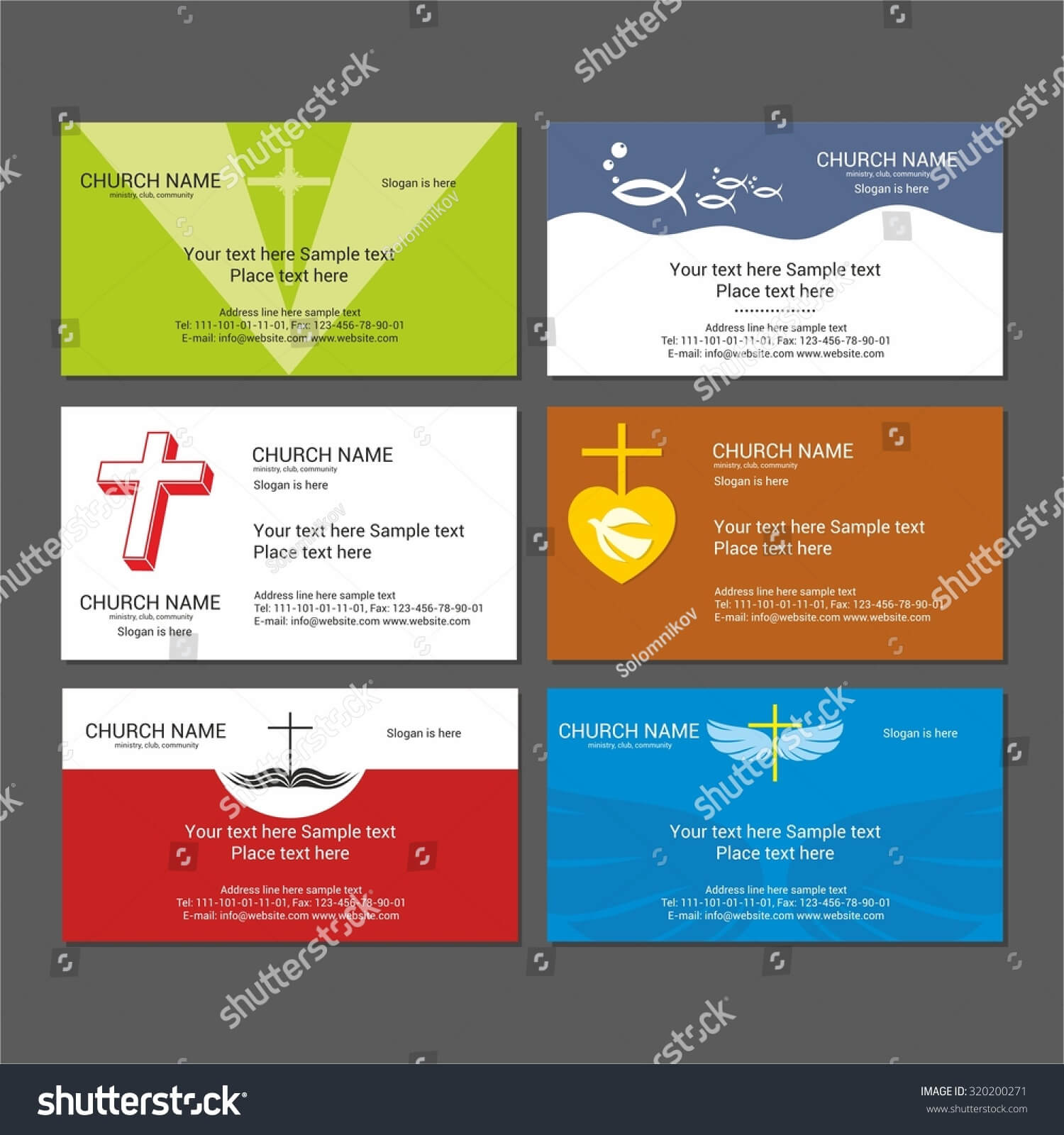 Set Christian Business Cards Church Ministry Stock Vector With Christian Business Cards Templates Free