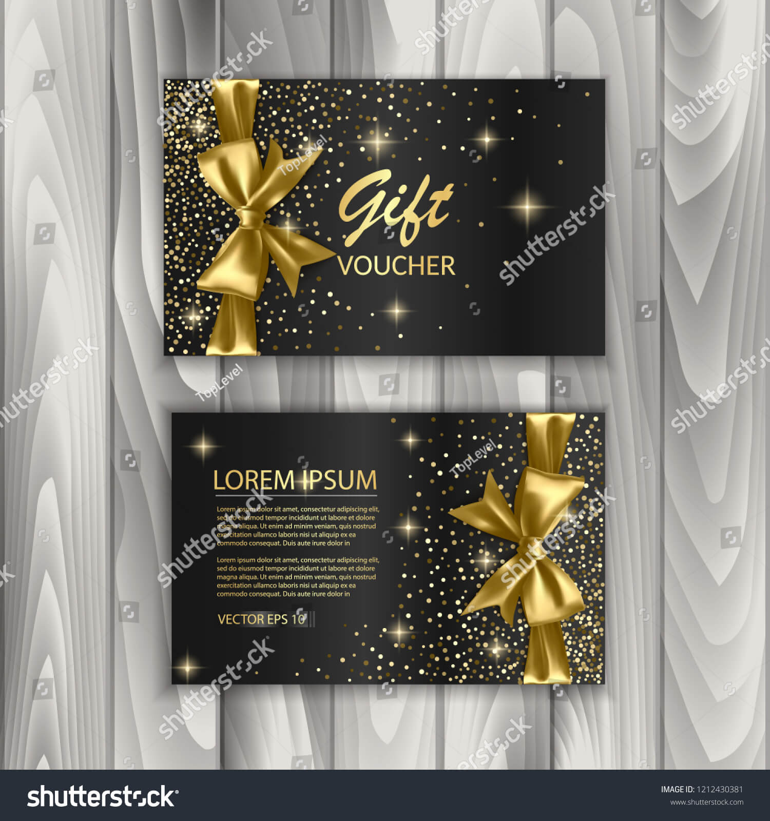 Set Gift Voucher Card Template Advertising Stock Vector For Advertising Card Template