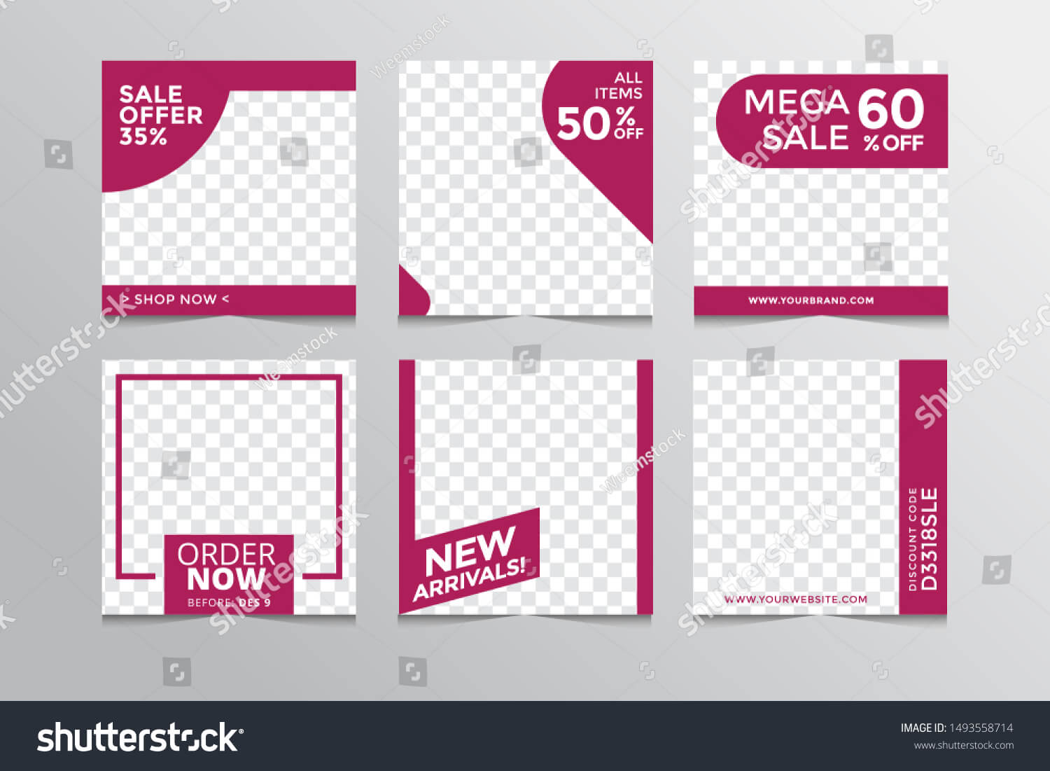 Set Modern Square Editable Banner Templatesuitable Stock Intended For College Banner Template