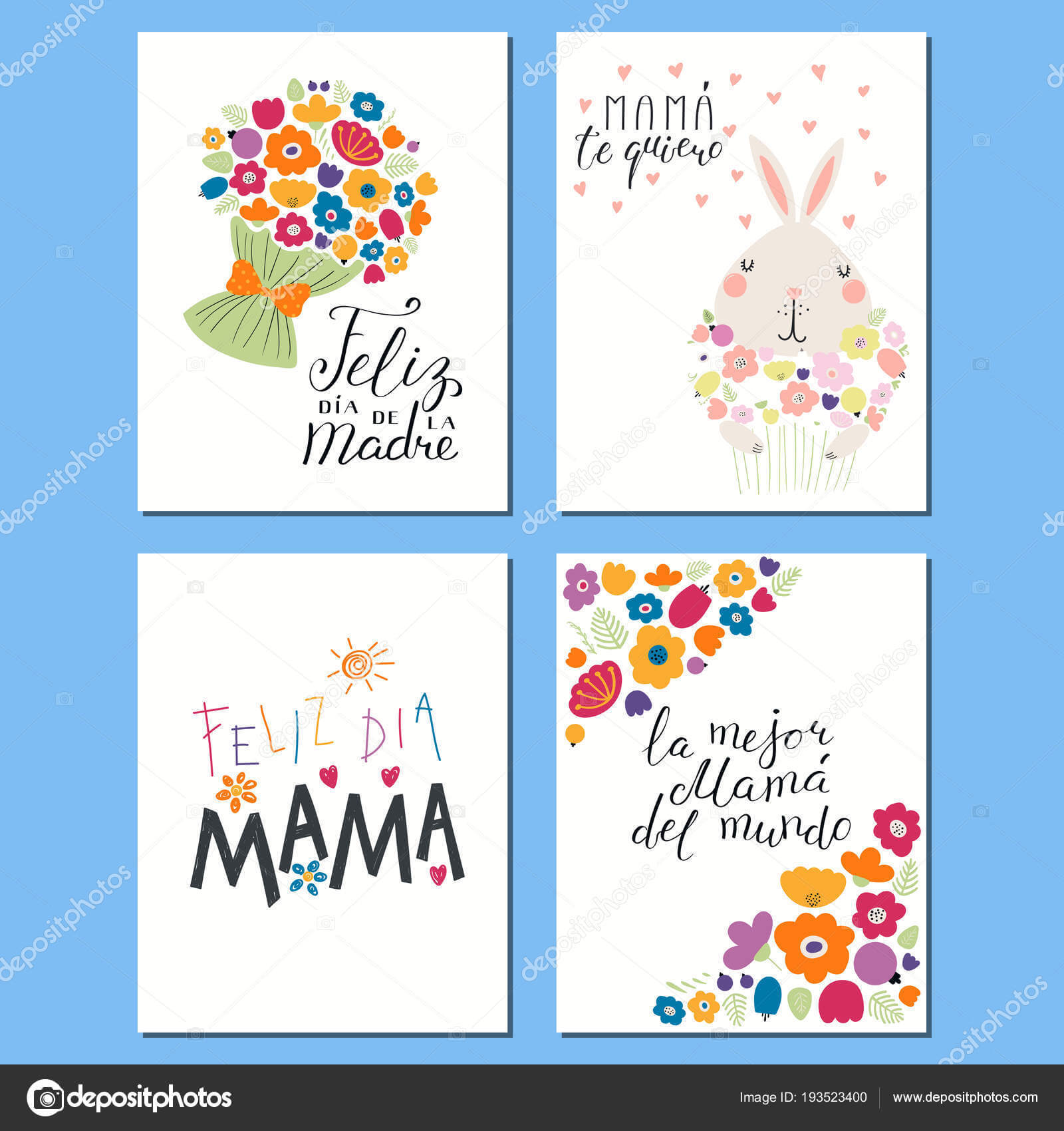 Set Mothers Day Cards Templates Hand Written Lettering With Mothers Day Card Templates